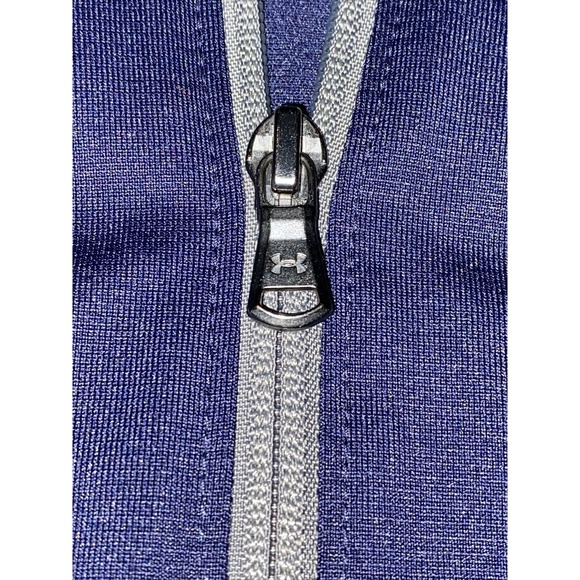 UNDER ARMOUR Womens Medium Challenger II Blue Gray Fitted Track Jacket Full Zip - Picture 7 of 9